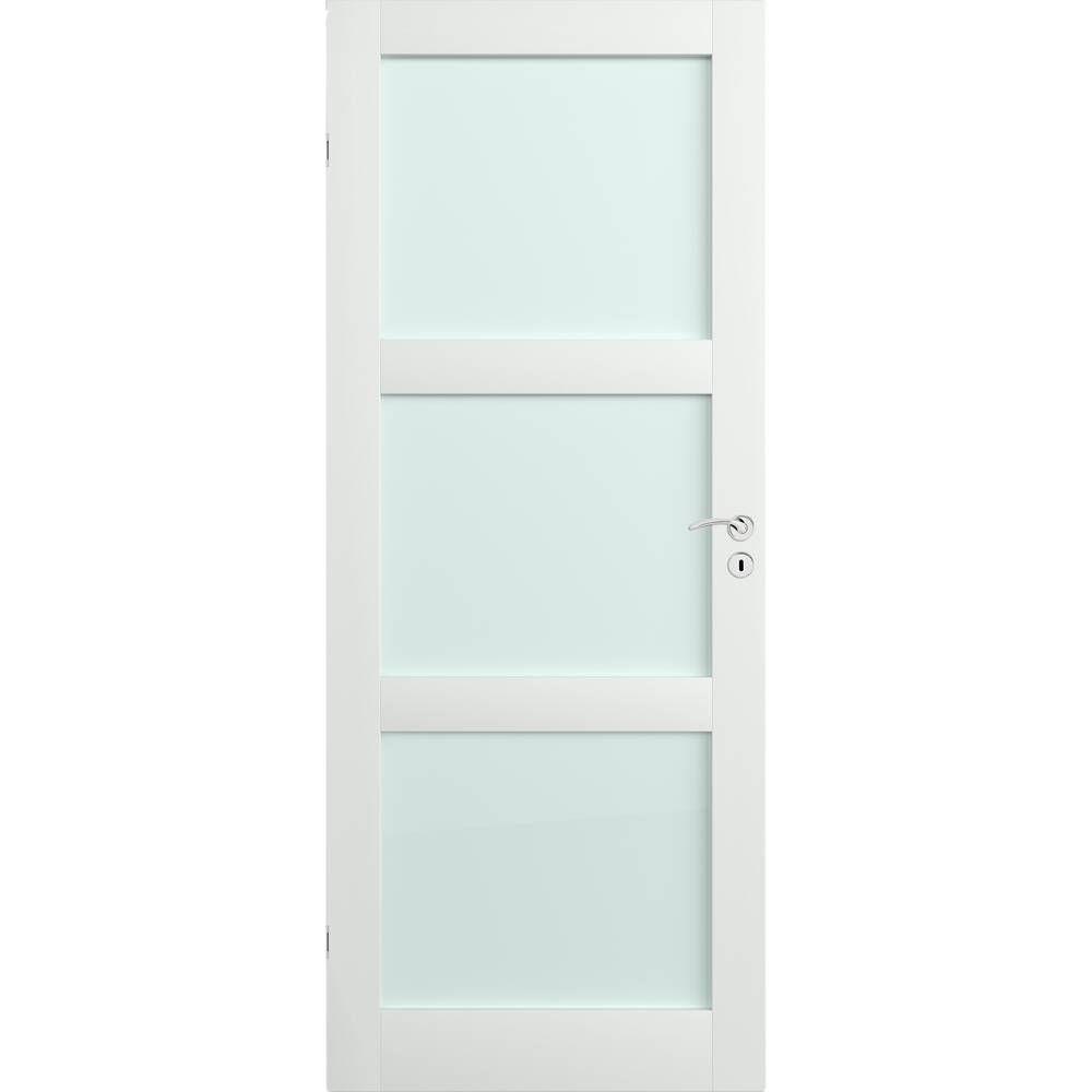 Trend Dørblad 3 80x210 hvit med glass | Maxbo Proff