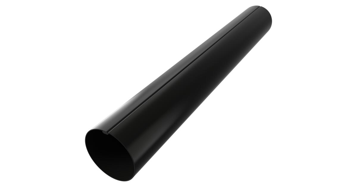 Grøvikrenna Nedløpsrør brennlakert aluminium ø: 70mm l: 3000mm sort ...